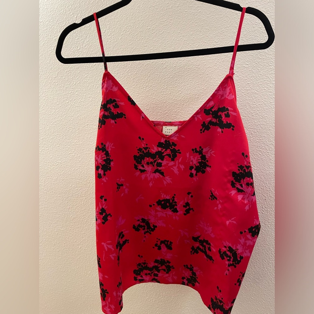 A New Day Red and Black Crop Camisole
